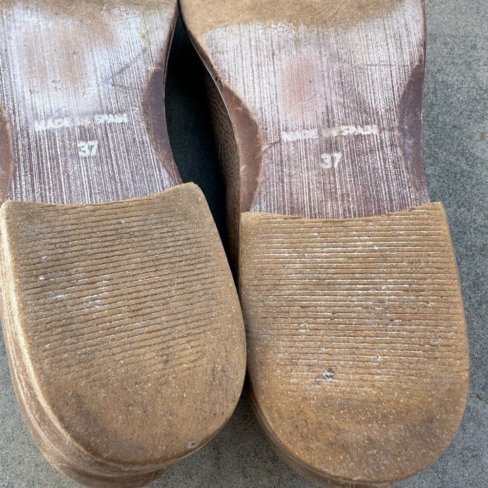 Free People Royale Flat D'Orsay Shoes Taupe Leather Size 37 US 7 - Picture 9 of 11